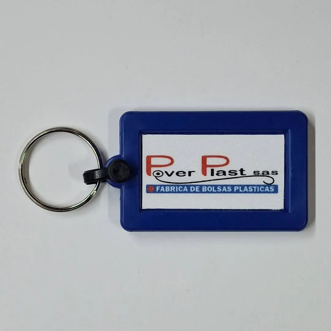 Llavero plástico tipo económico rectangular