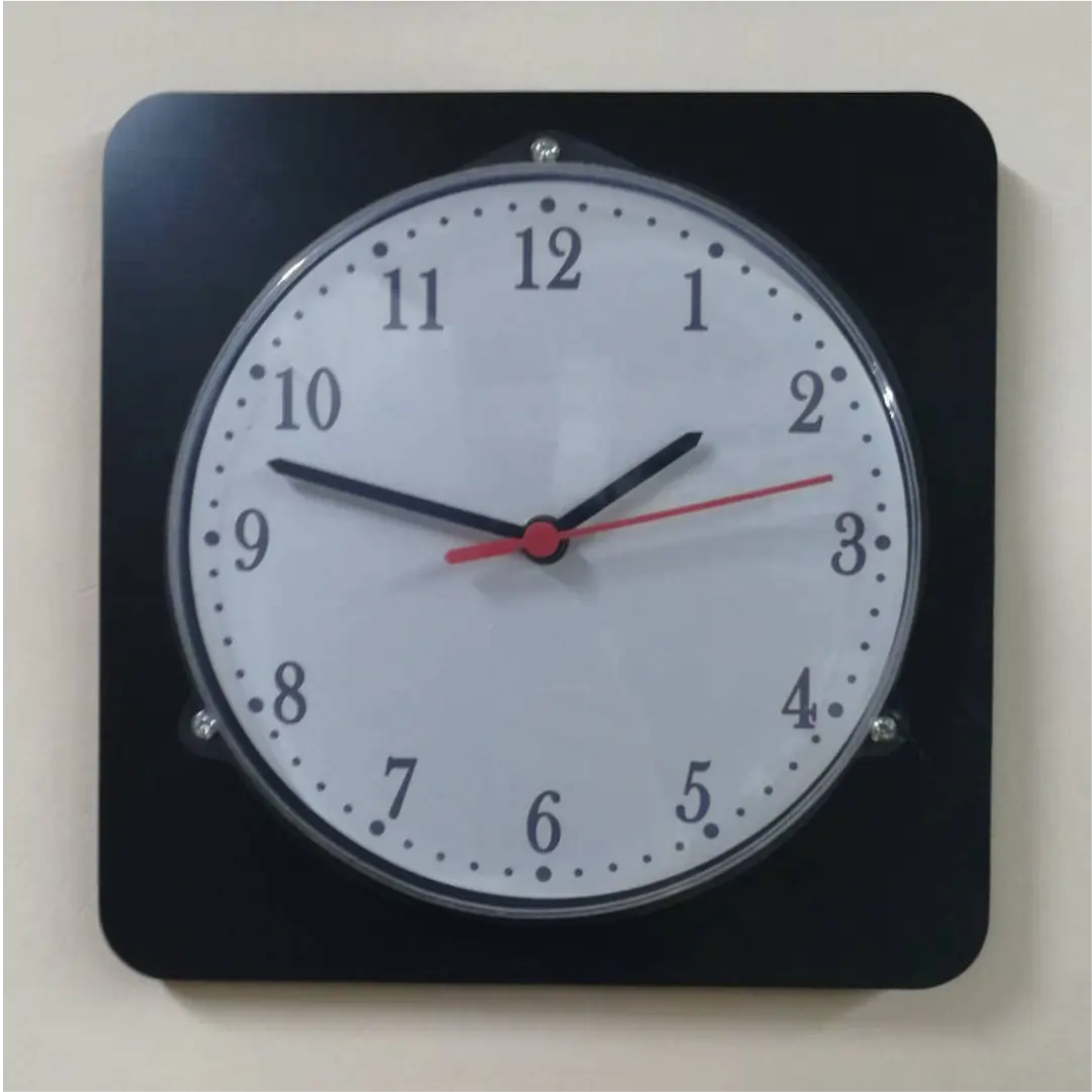 Reloj pared tipo económico cuadrado